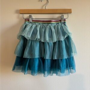 Mini Boden 11-12 Yr Blue Tiered Skirt Like New